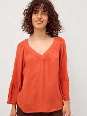Monsoon Orange Kallie Dobby Blouse - Image 2 of 3