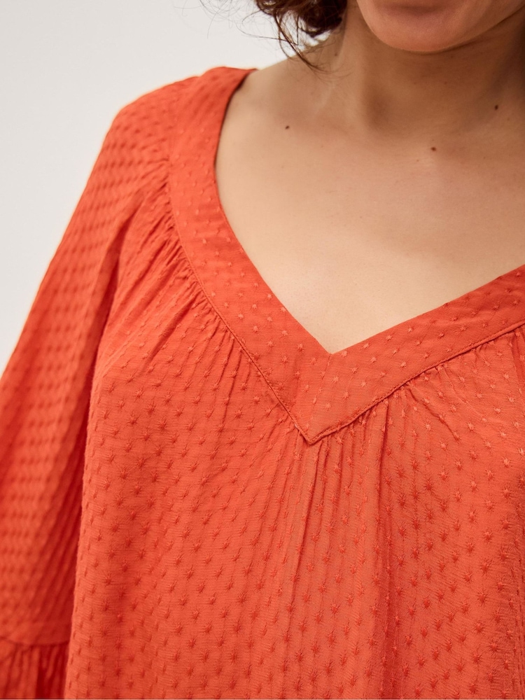 Monsoon Orange Kallie Dobby Blouse - Image 3 of 3