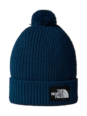 The North Face Blue Logo Box Pom Beanie - Image 2 of 3
