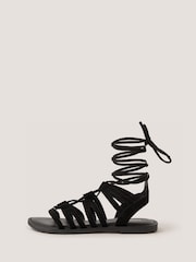 Monsoon Black Greta Suede Gladiator Sandals - Image 1 of 2