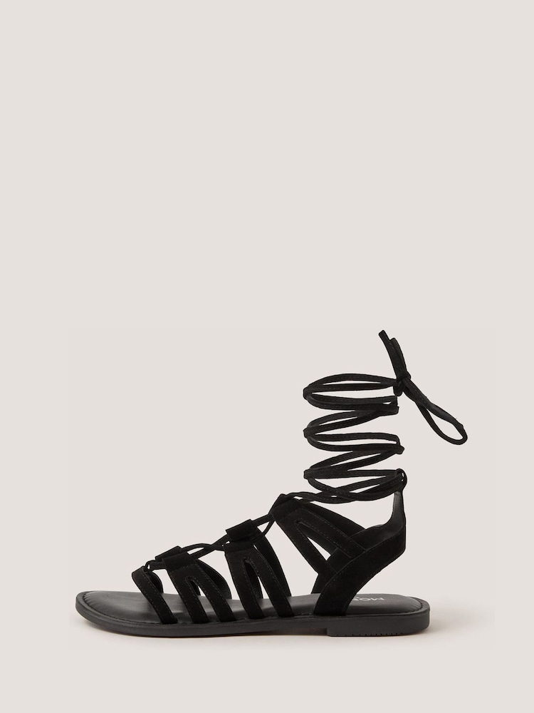 Monsoon Black Greta Suede Gladiator Sandals - Image 1 of 2 Monsoon Black Greta Suede Gladiator Sandals - Image 1 of 2