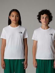 The North Face White Chrome Teen Simple Dome Short Sleeve T-Shirt - Image 3 of 4