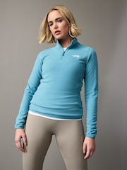 The North Face Sky Blue Womens 1/4 Zip Glacier Fleece - Image 1 of 6