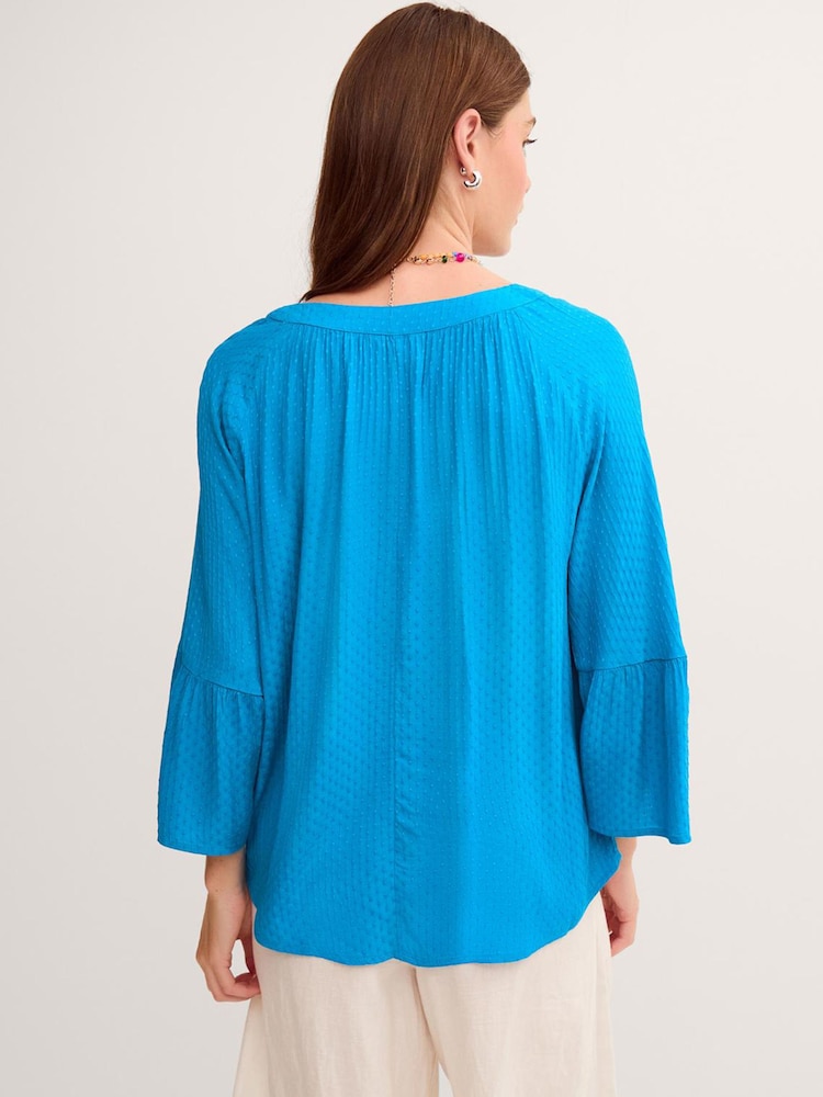 Monsoon Blue Kallie Dobby Blouse - Image 2 of 4 Monsoon Blue Kallie Dobby Blouse - Image 2 of 4