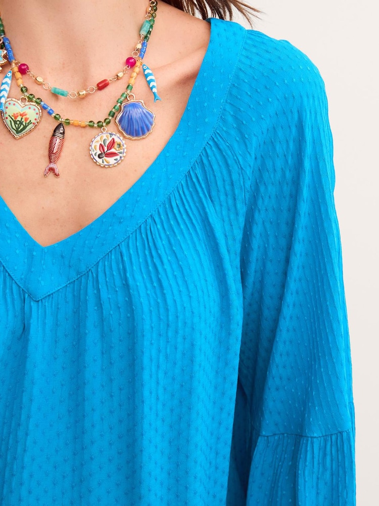 Monsoon Blue Kallie Dobby Blouse - Image 4 of 4 Monsoon Blue Kallie Dobby Blouse - Image 4 of 4