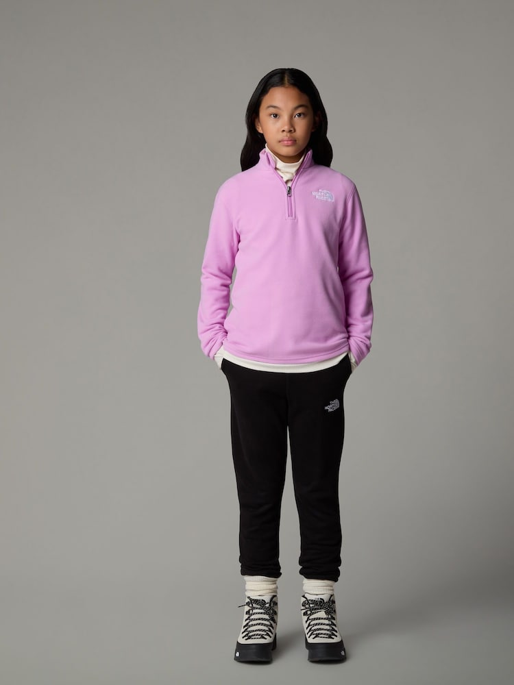 The North Face Purple Purple T-Shirt Girls Glacier Quarter Zip Fleece - Image 2 of 5