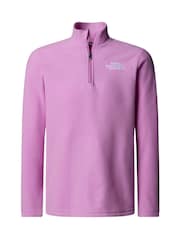 The North Face Purple Purple T-Shirt Girls Glacier Quarter Zip Fleece - Image 4 of 5