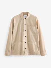 Stone Natural Linen Blend Chore Shacket Overshirt - Image 7 of 9
