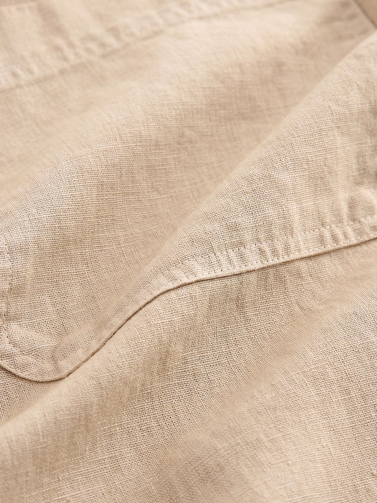 Stone Natural Linen Blend Chore Shacket Overshirt - Image 9 of 9