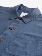 Blue Linen Blend Chore Shacket Overshirt - Image 7 of 7