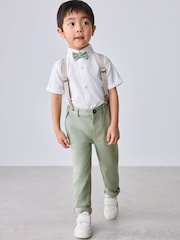 Baker by Ted Baker Green Shirt Trousers and Braces Set - Image 1 of 6