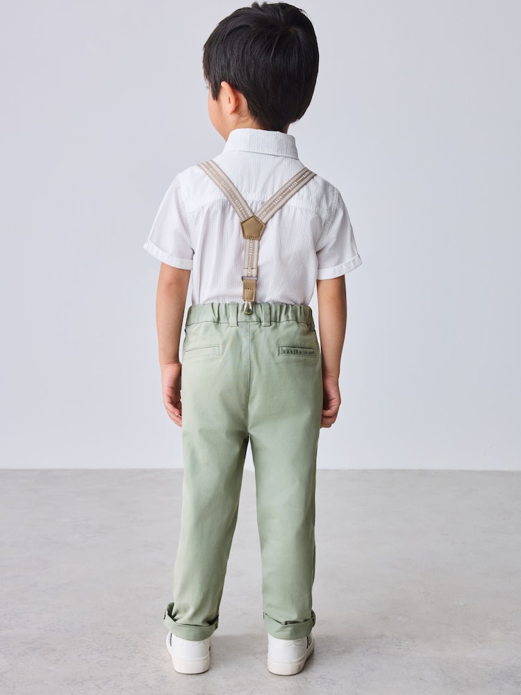 Baker by Ted Baker Green Shirt Trousers and Braces Set - Image 2 of 6