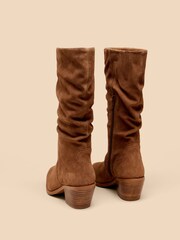 White Stuff Brown Azalea Suede Mid Slouch Boots - Image 3 of 4