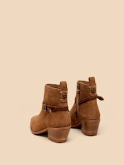 White Stuff Brown Peony Suede Plait Strap Boots - Image 3 of 4