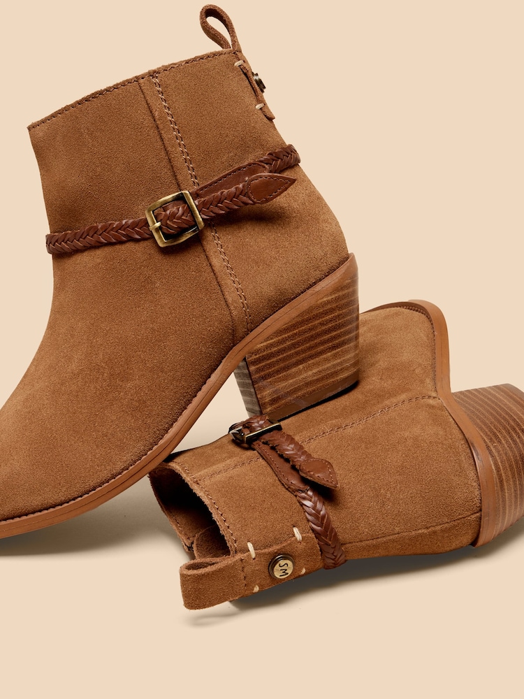 White Stuff Brown Peony Suede Plait Strap Boots - Image 4 of 4 White Stuff Brown Peony Suede Plait Strap Boots - Image 4 of 4