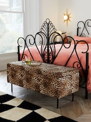 Rockett St George Leopard Love Velvet Loren Storage Ottoman Bench - Image 1 of 6