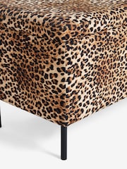 Rockett St George Leopard Love Velvet Loren Storage Ottoman Bench - Image 3 of 6