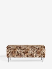Rockett St George Leopard Love Velvet Loren Storage Ottoman Bench - Image 4 of 6