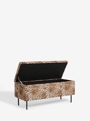 Rockett St George Leopard Love Velvet Loren Storage Ottoman Bench - Image 5 of 6