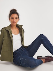 JD Williams Blue Cargo Skinny Leg Jeans - Image 3 of 4