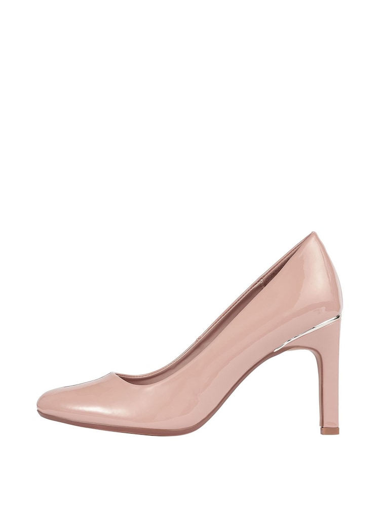 Friends Like These Nude Pink Wide FIt Mid Heel Metal Clip Court Shoes - Image 5 of 5