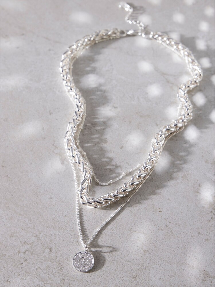 Mint Velvet Silver Tone Layered Necklace - Image 2 of 3