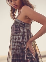 Black/Purple Mesh Strappy Dress - Image 4 of 7