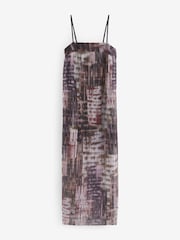 Black/Purple Mesh Strappy Dress - Image 6 of 7