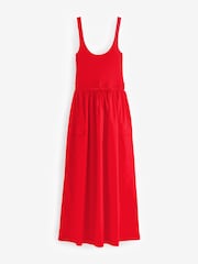 Red 100% Cotton Sleeveless Summer Dress - Image 6 of 7