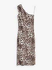 Animal Print One Shoulder Jersey Midi Summer Dress - Image 5 of 6