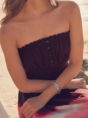Black/Pink Tie Dye Bandeau Summer Dress - Image 5 of 7