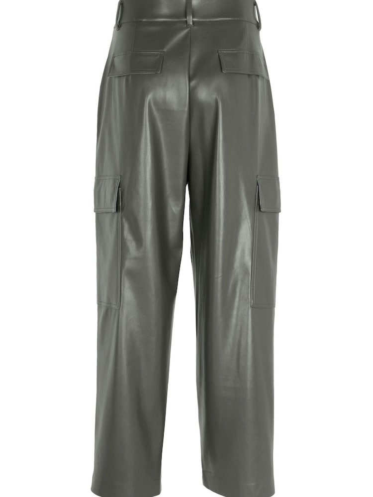 Mint Velvet Green Faux Leather Trousers - Image 4 of 4