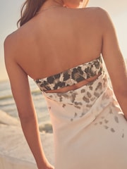 Animal Print Bandeau Maxi Summer Dress - Image 5 of 7