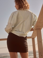 Black Self Ruched Mini Skirt - Image 4 of 7