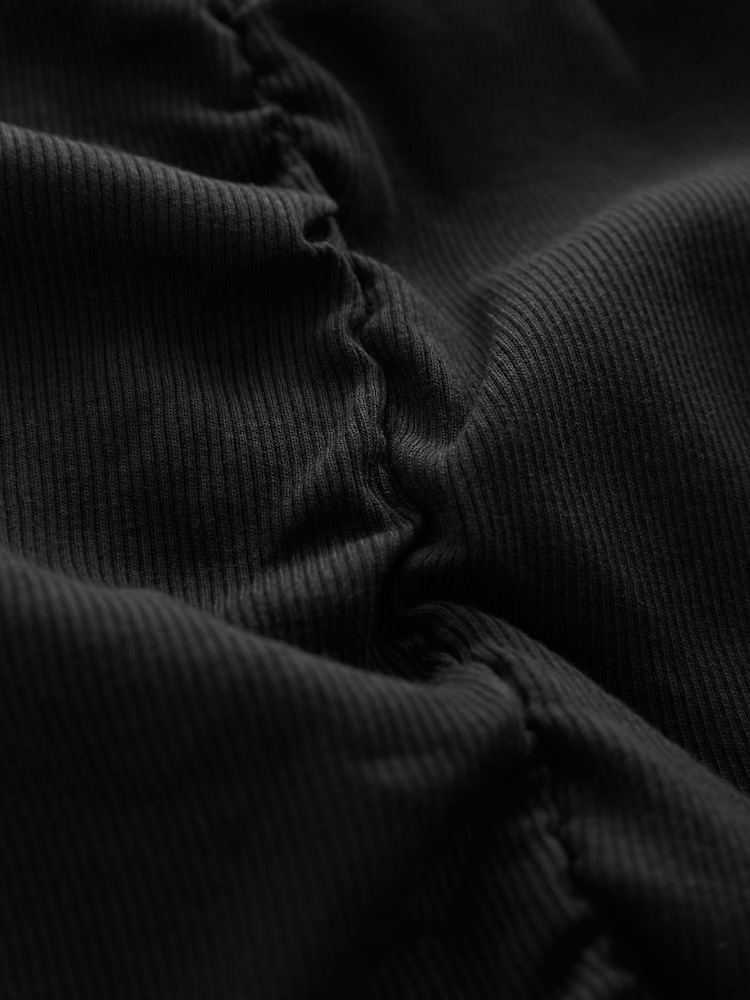 Black Self Ruched Mini Skirt - Image 7 of 7