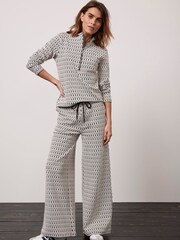 Mint Velvet White Jacquard Trousers - Image 1 of 4