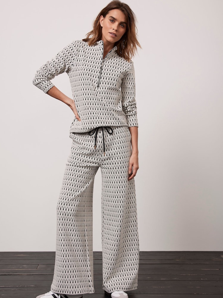 Mint Velvet White Jacquard Trousers - Image 1 of 4
