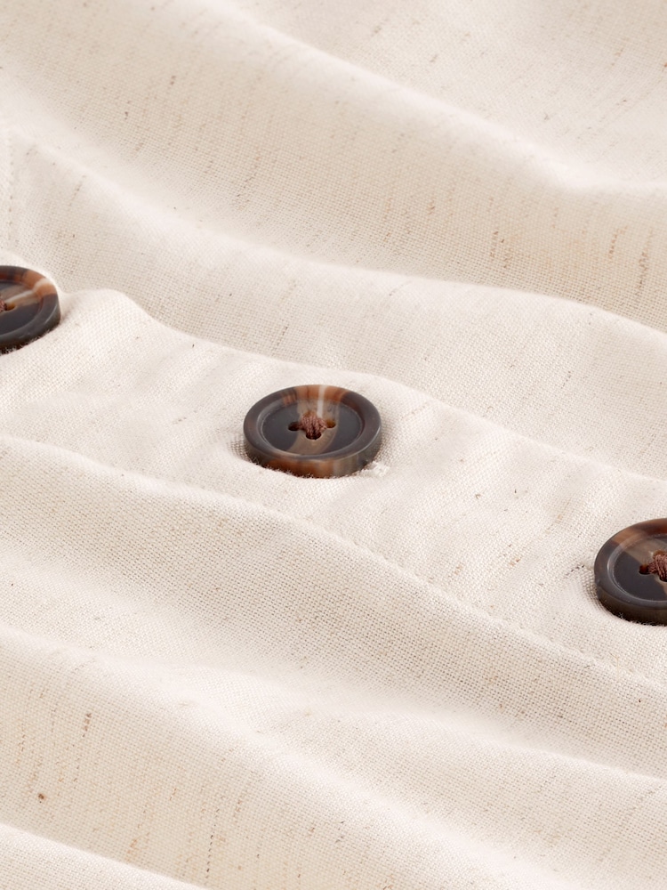Ecru Cream Utility Sleeveless Mini Dress With Linen - Image 6 of 6