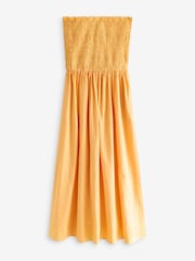 Yellow 100% Cotton Bandeau Midi Summer Dress - Image 5 of 6