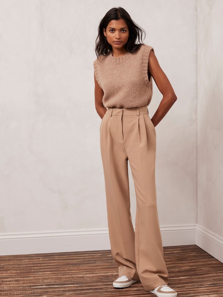 Mint Velvet Cream Wide Trousers - Image 1 of 4