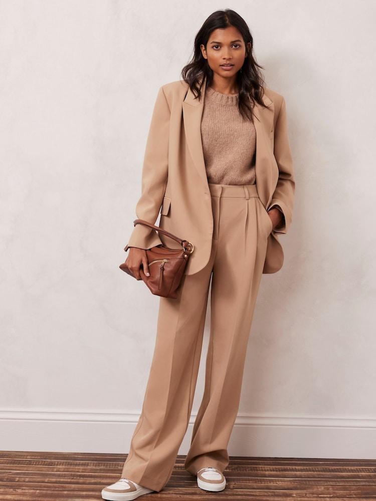 Mint Velvet Cream Wide Trousers - Image 2 of 4
