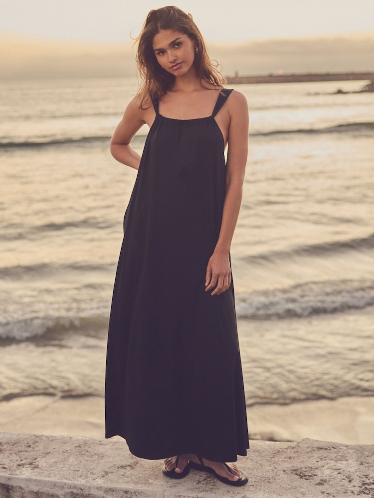 Black Slinky Maxi Dress - Image 1 of 6