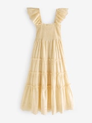 Yellow Ruffle Embroidered Summer Dress - Image 1 of 2