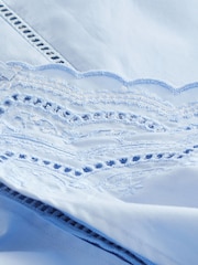 Blue 100% Cotton Embroidered Mini Summer Dress - Image 8 of 8
