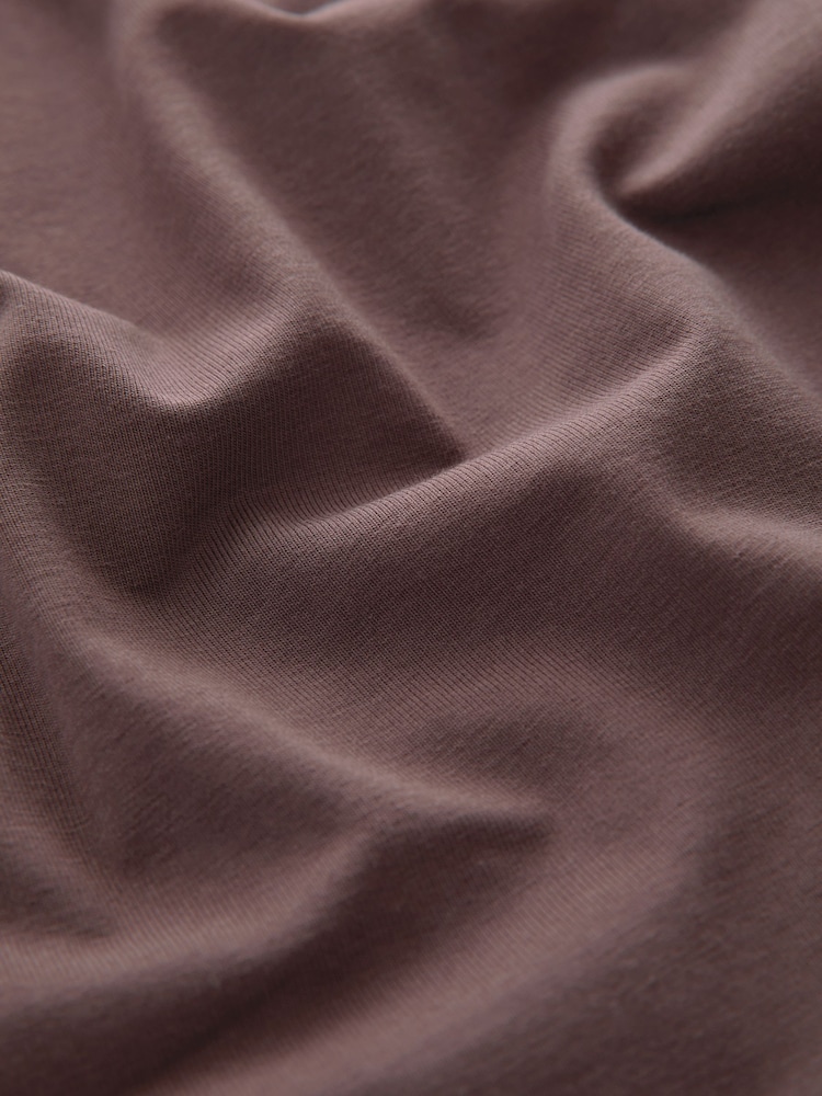 Chocolate Brown Self Ruched T-Shirt Mini Dress - Image 8 of 8