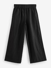 Black 100% Linen Premium Wide Leg Trousers - Image 7 of 8