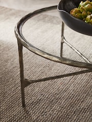 Pewter Grey Wrought Glass Top Coffee Table - Image 2 of 5