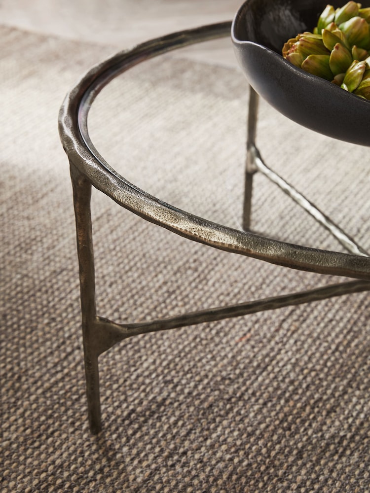 Pewter Grey Wrought Glass Top Coffee Table - Image 2 of 5