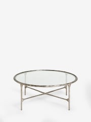 Pewter Grey Wrought Glass Top Coffee Table - Image 4 of 5