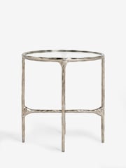 Pewter Grey Wrought Glass Top Side Table - Image 5 of 5